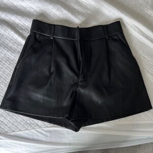 Zara Black Leather Women's Shorts